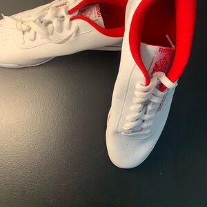 Reebok Classic White with Red Trim Sneakers